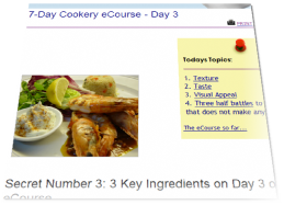 Cookery eCourse lesson screen shot